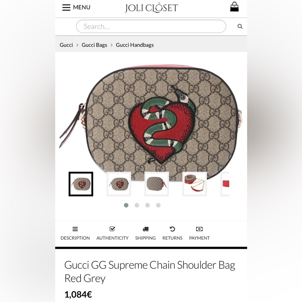 🐍Gucci🐍 Limited Edition GG Supreme Snake♥️Heart Bag - Picture 11 of 12